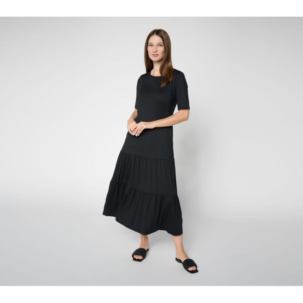 Cuddl Duds Women's Dress Sz XL Make Your Selection: Flexwear Tiered Black